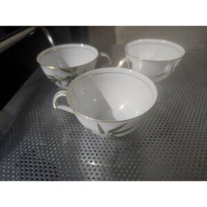 Narumi Bone China Spring Bamboo Set Of 3 Teacups Vintage